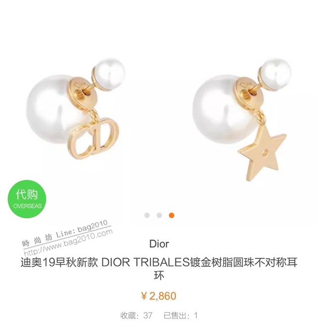Dior飾品 迪奧經典熱銷款火爆女士耳環 珍珠精華五角星cd耳釘  zgd1066